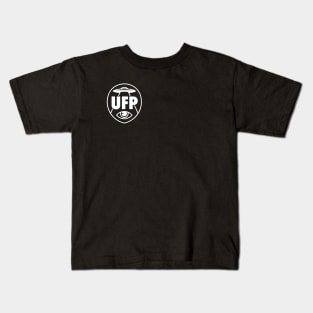 Unidentified Flying Podcast Logo (White) Kids T-Shirt